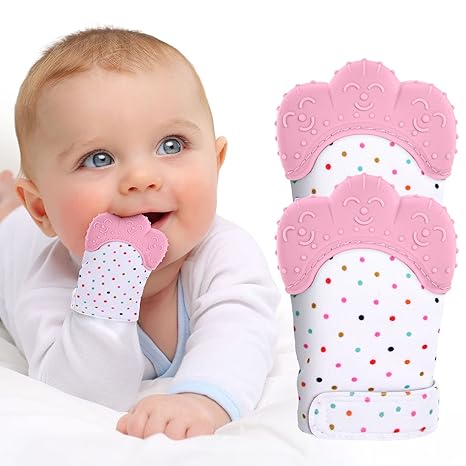 2 Pack Silicone Teething Mitt